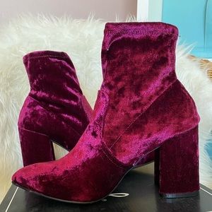Velvet Wine Booties